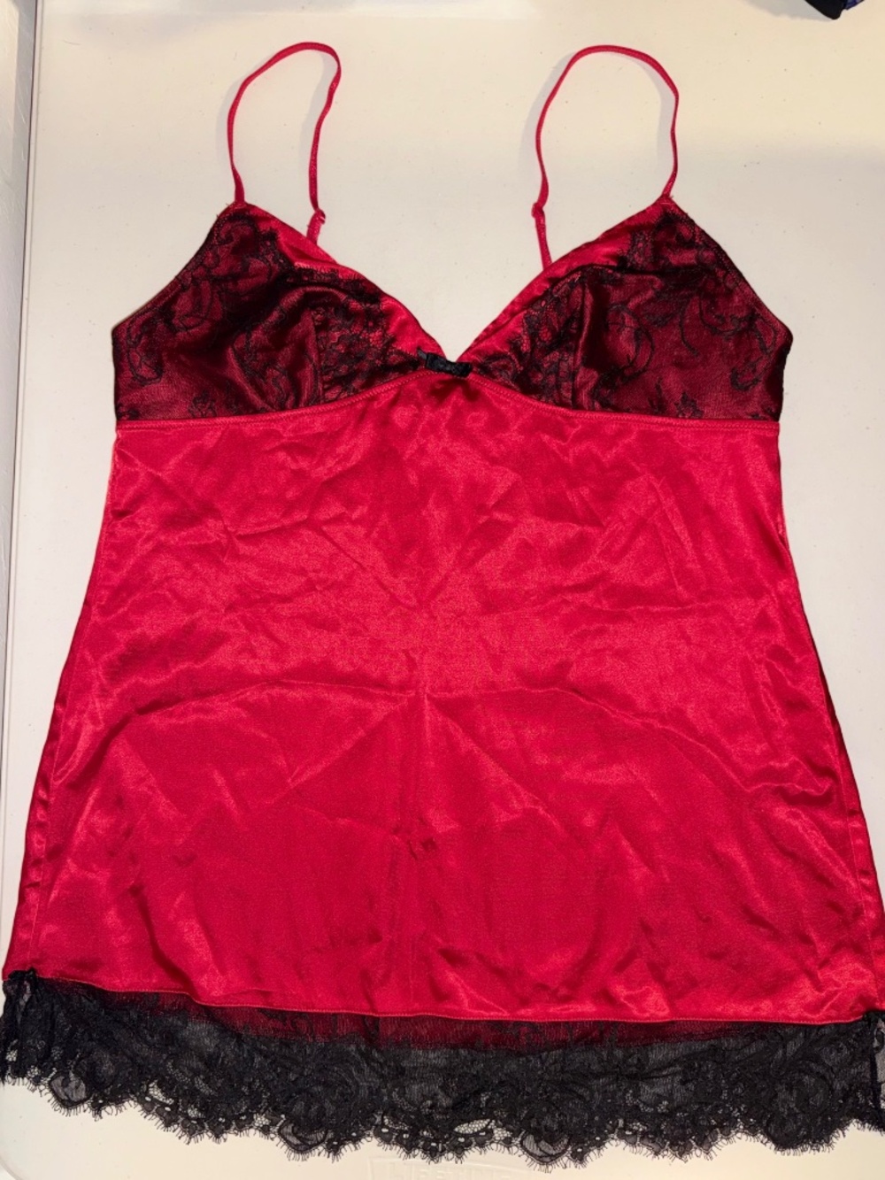 VICTORIA'S SECRET VERY SEXY Nightie Babydoll Lingerie Large Vintage Red Lace